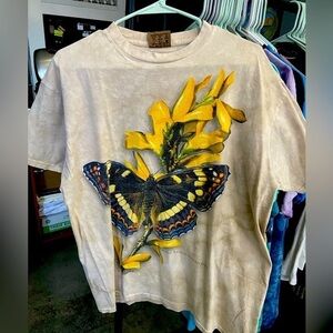 Mens Butterfly tan tie dye t shirt sz :L The Mountain